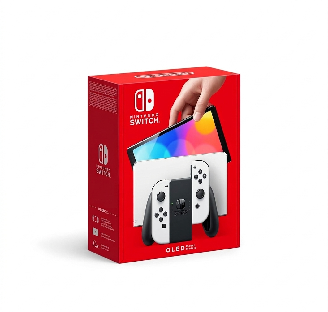 Nintendo Switch OLED Weiß – 64 GB mit kompletten Joy-Con-Controllern
