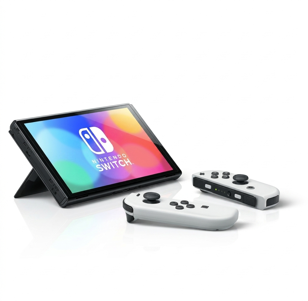 Nintendo Switch OLED Weiß – 64 GB mit kompletten Joy-Con-Controllern